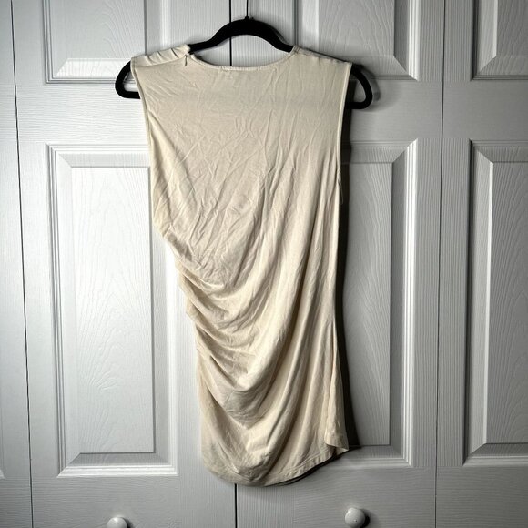 Marina Moscone Collective Cream Sleeveless Ruched Tank Top Women's Size Large L - Picture 7 of 9